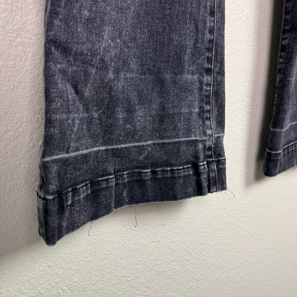 7 For All Mankind Dojo Jeans Women's Size 26 Black Wash Denim Flare Stretch - Picture 8 of 12